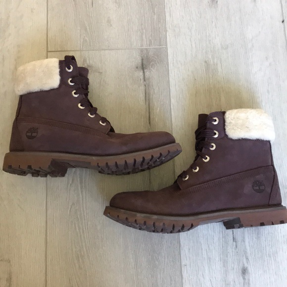 Timberland Shoes - Timberland Premium Shearling Collar Dark Purple